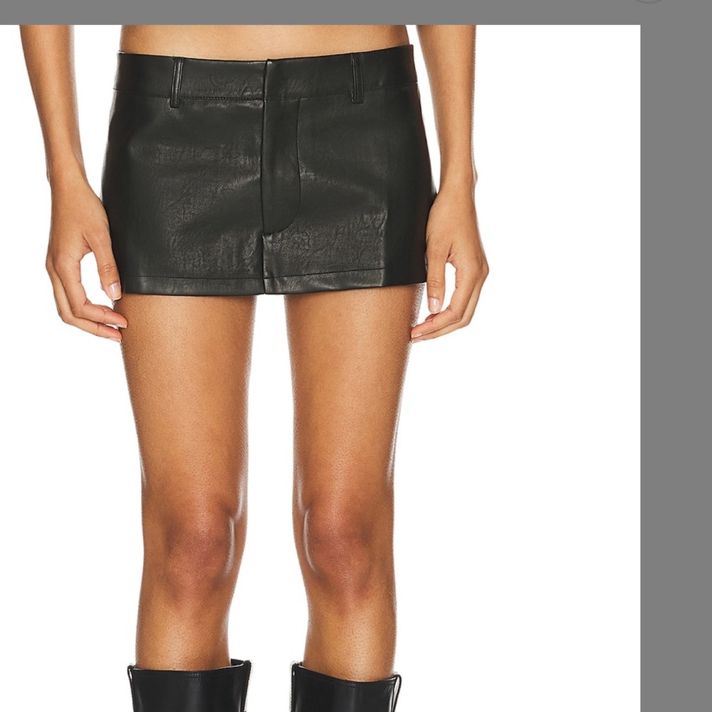 Lioness Black Leather Skirt